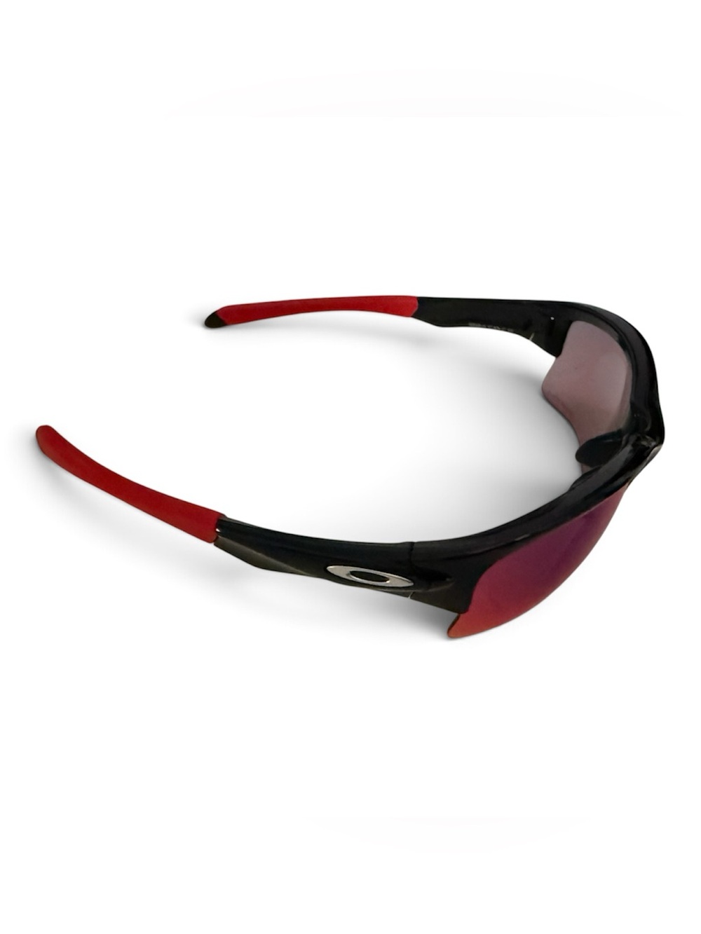 Oakley Black & Red Sport Sunglasses with Rose-Tinted Lenses